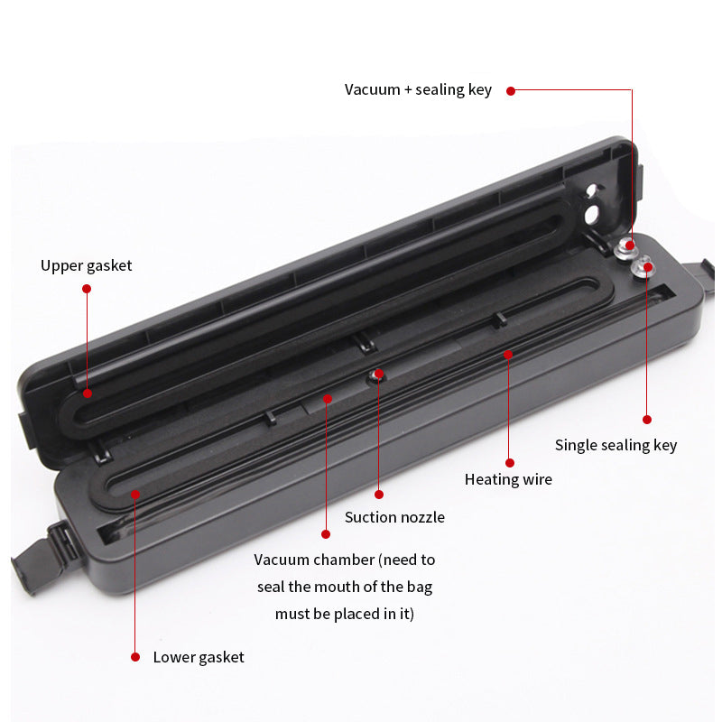Home Vacuum Machine Food Mini Vacuum Preserving Machine Portable Packaging Automatic Small Plastic Sealing Machine